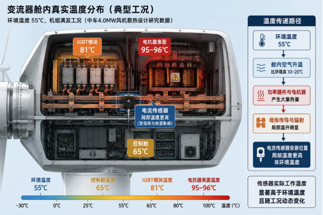 风机变流器舱里没有25℃：电流传感器选型为什么要先算全温域误差账