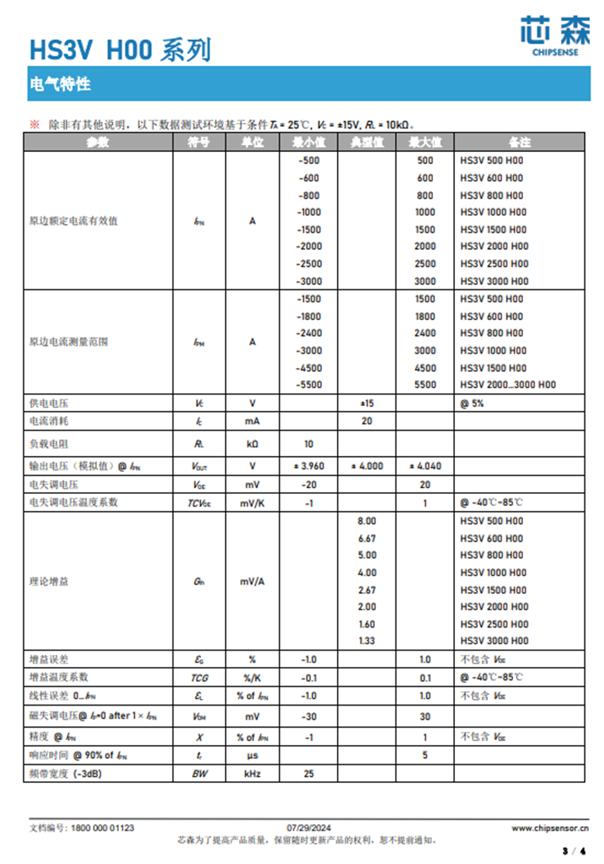 推荐 | 光伏交流检测用电流传感器芯森HS3V系列关键特点介绍